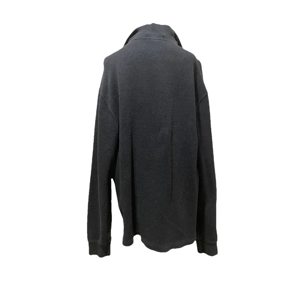 Polo Ralph Lauren Quarter Zip Sweater Charcoal Gray‎ Men's L Cotton Logo
